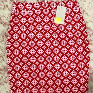 NEW Boden - Gabriella Pencil Skirt - Post Box Red, Diamond Drop - 2R